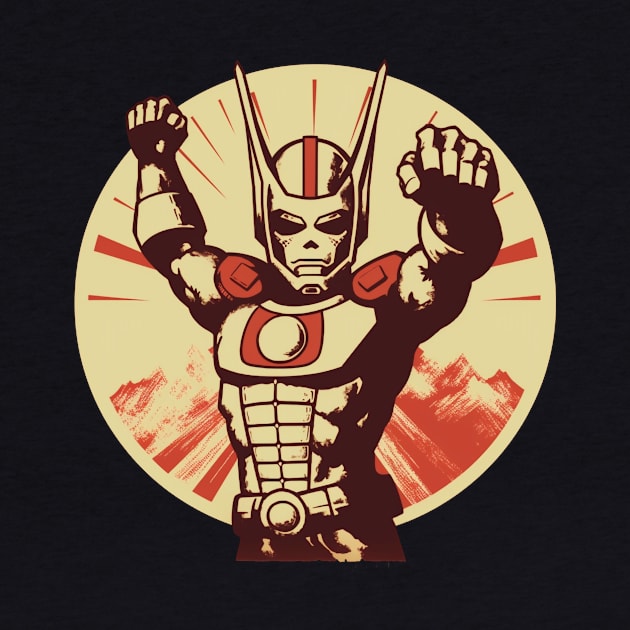 Ultraman Super Hero Propaganda Retro Style by TOKEBI